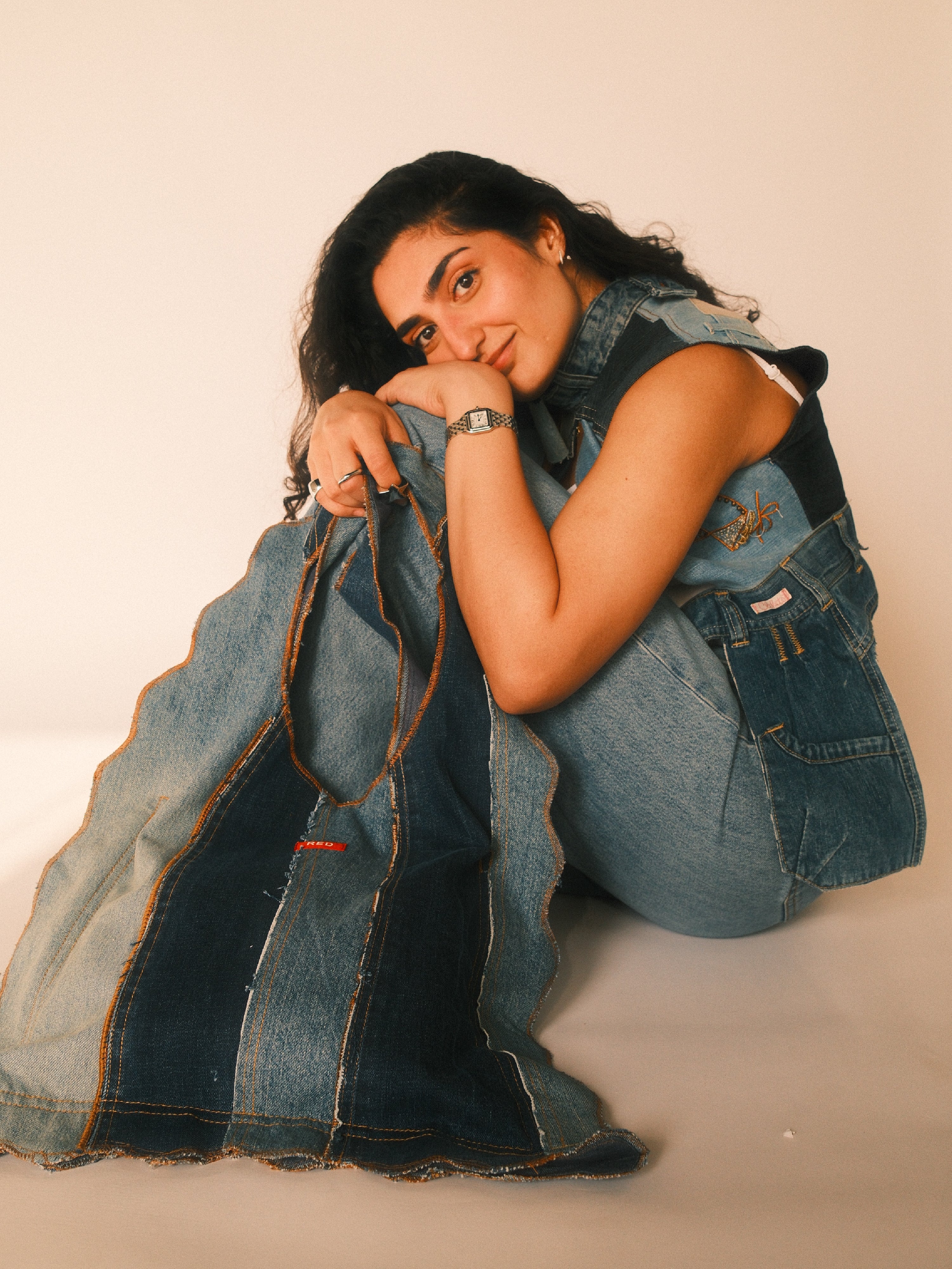 Denim shoulder bag