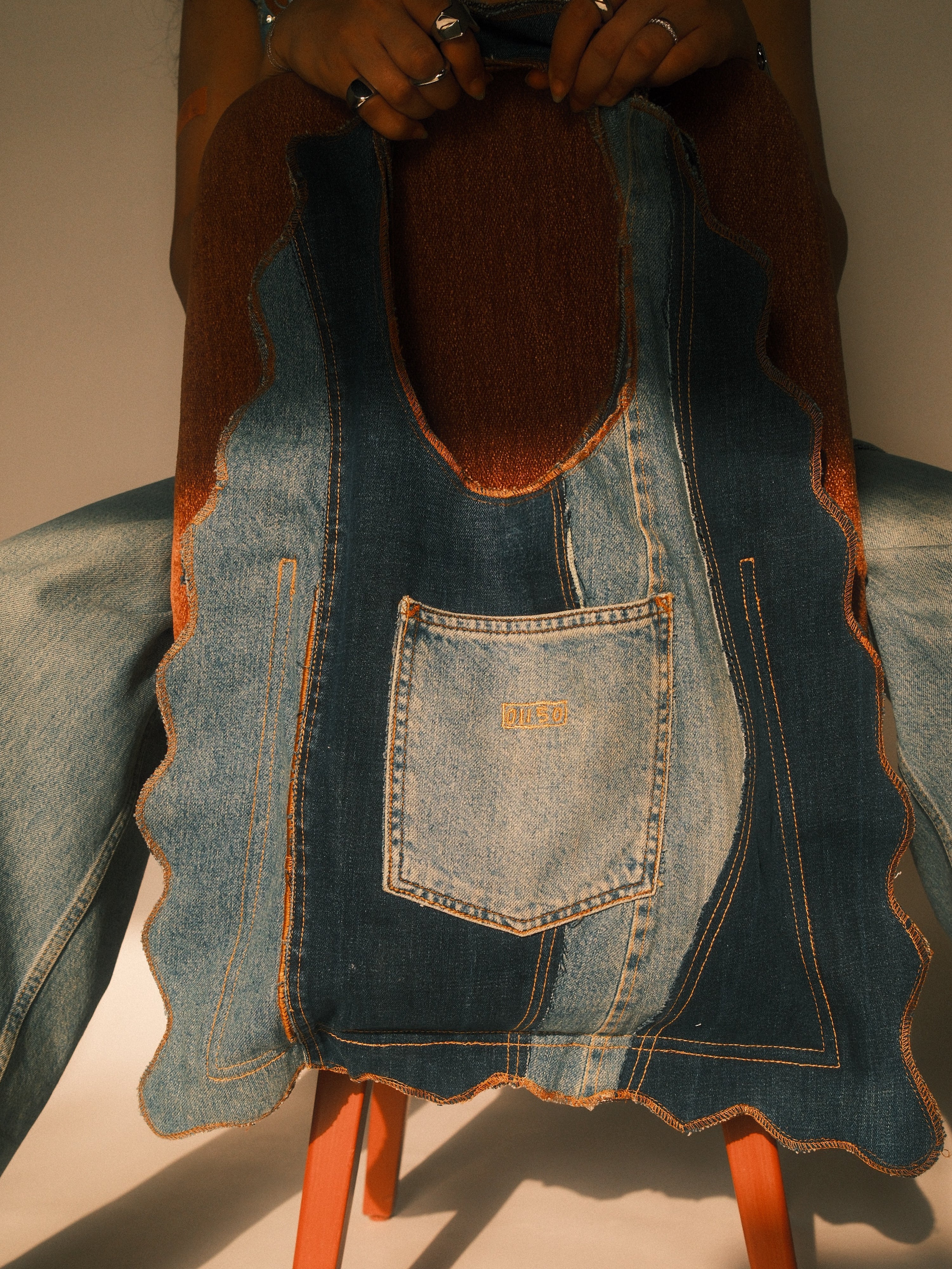 Denim shoulder bag