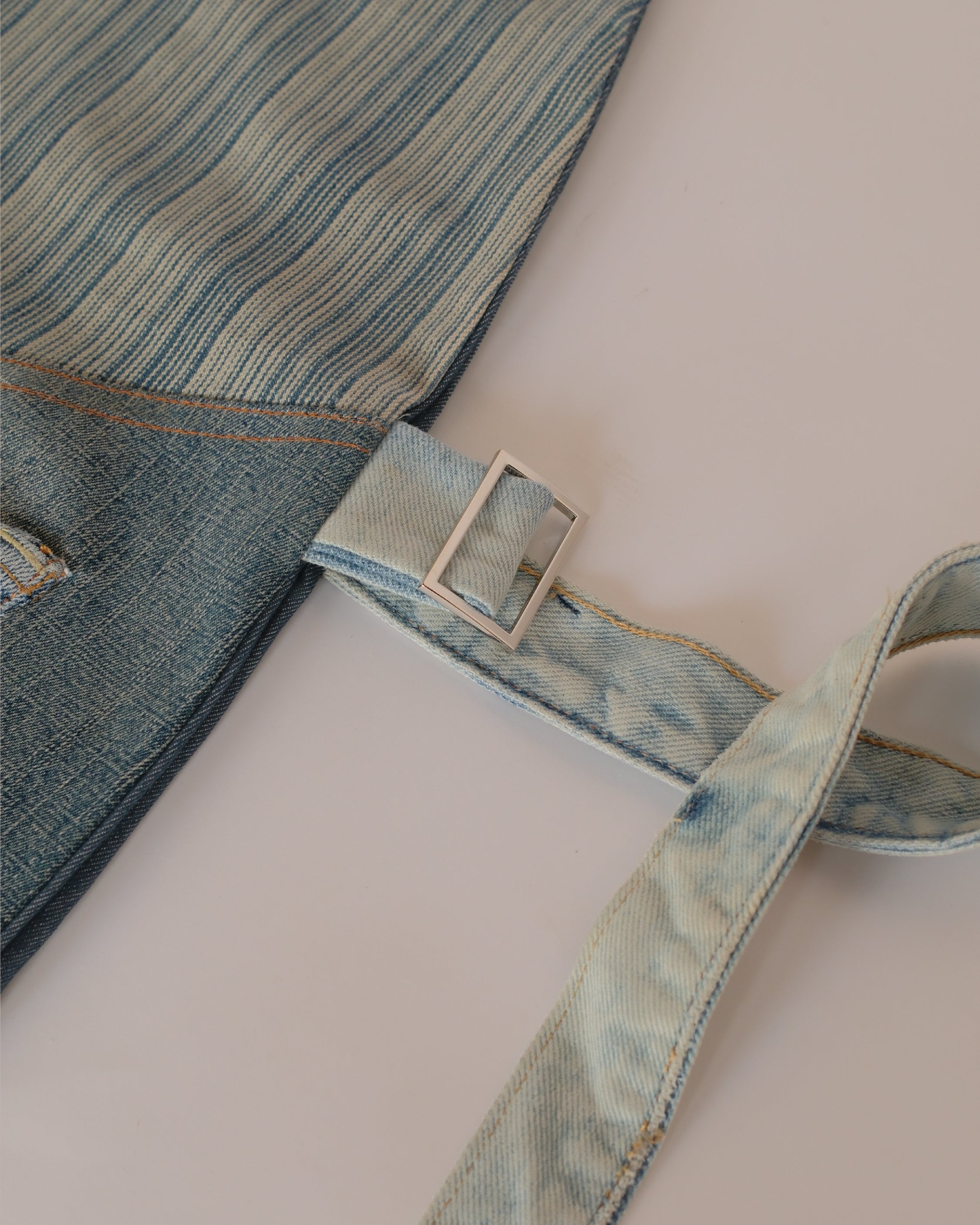 Denim half vestie