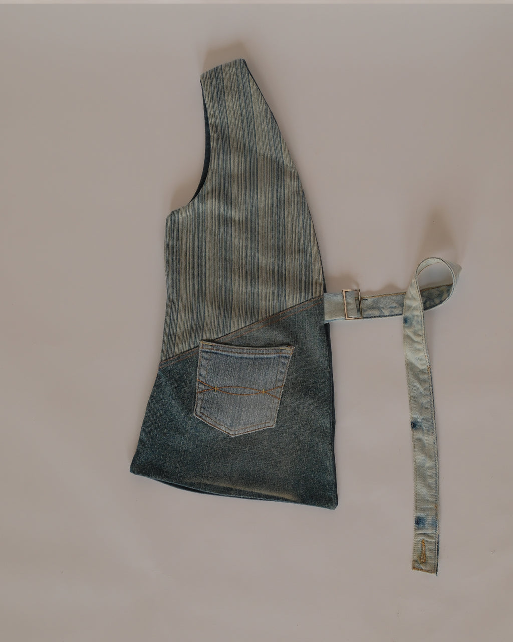 Denim half vestie