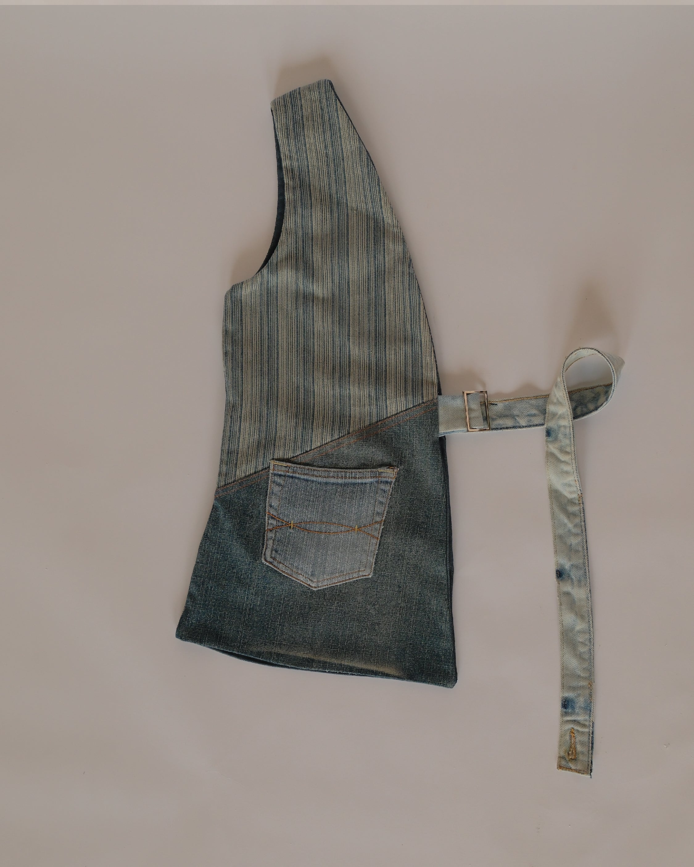 Denim half vestie