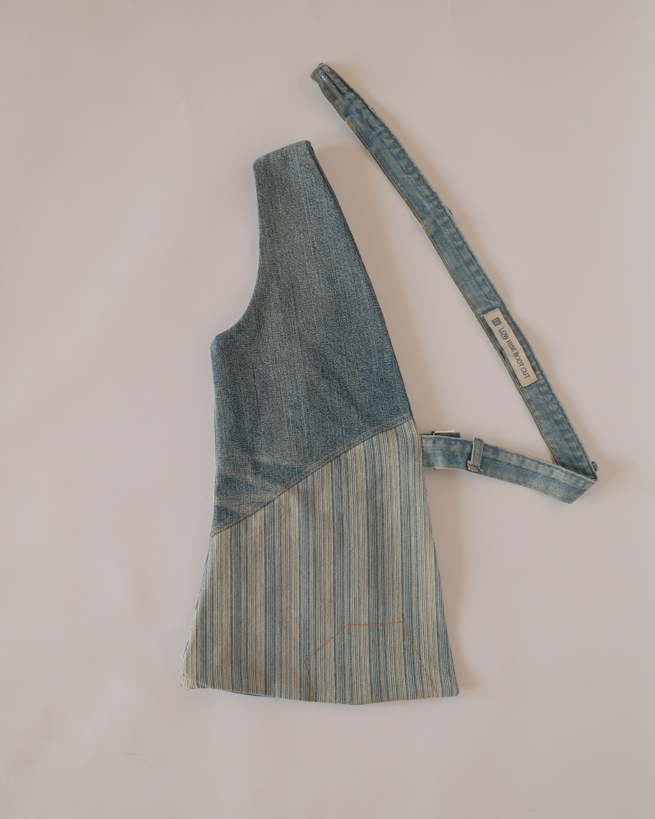 Denim half vest