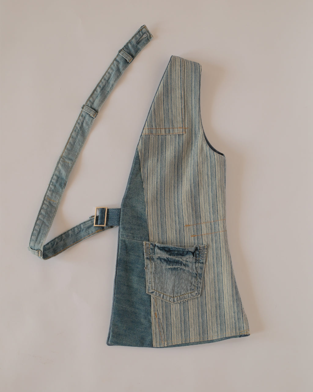 Denim half vest