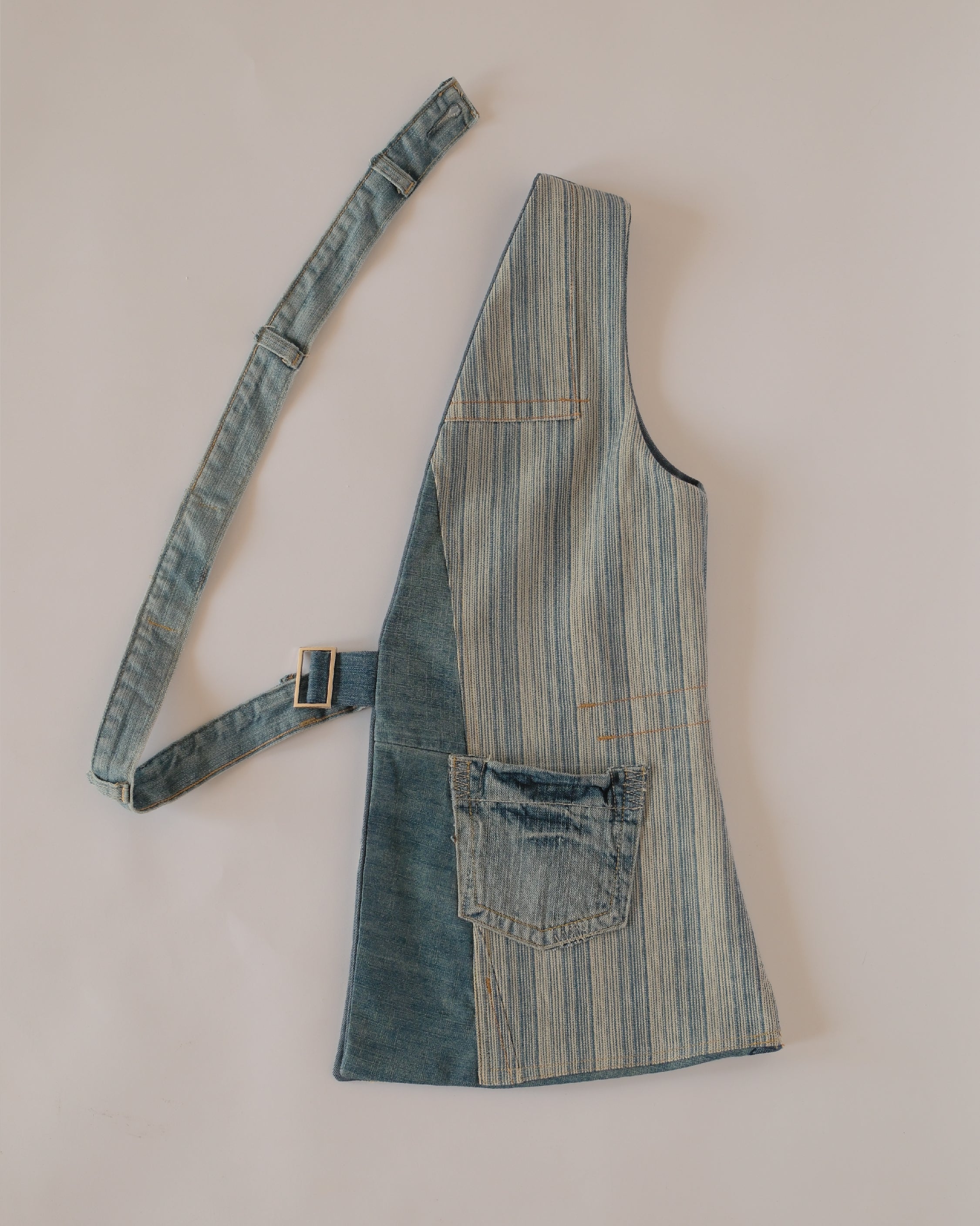 Denim half vest