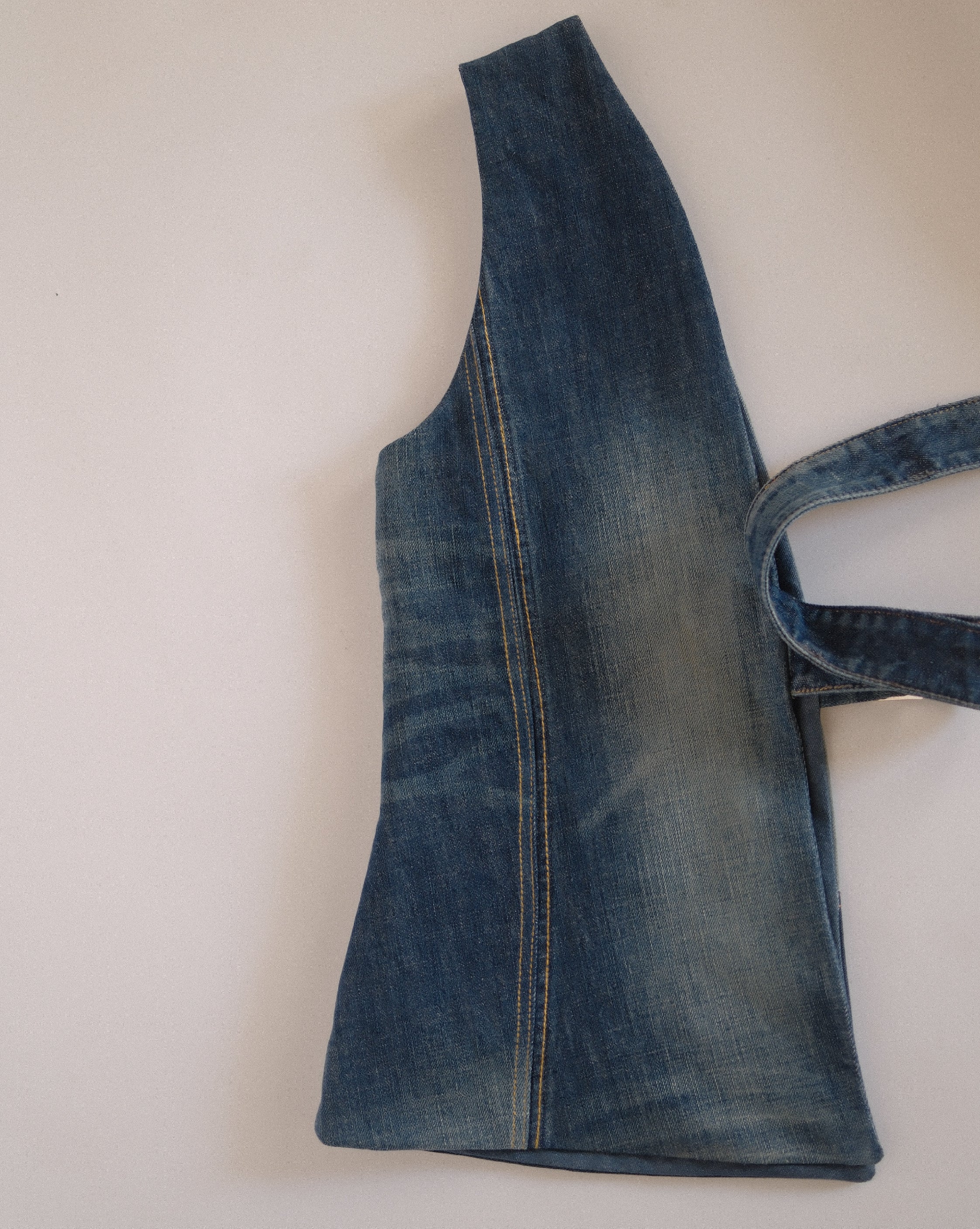 Denim half vestie
