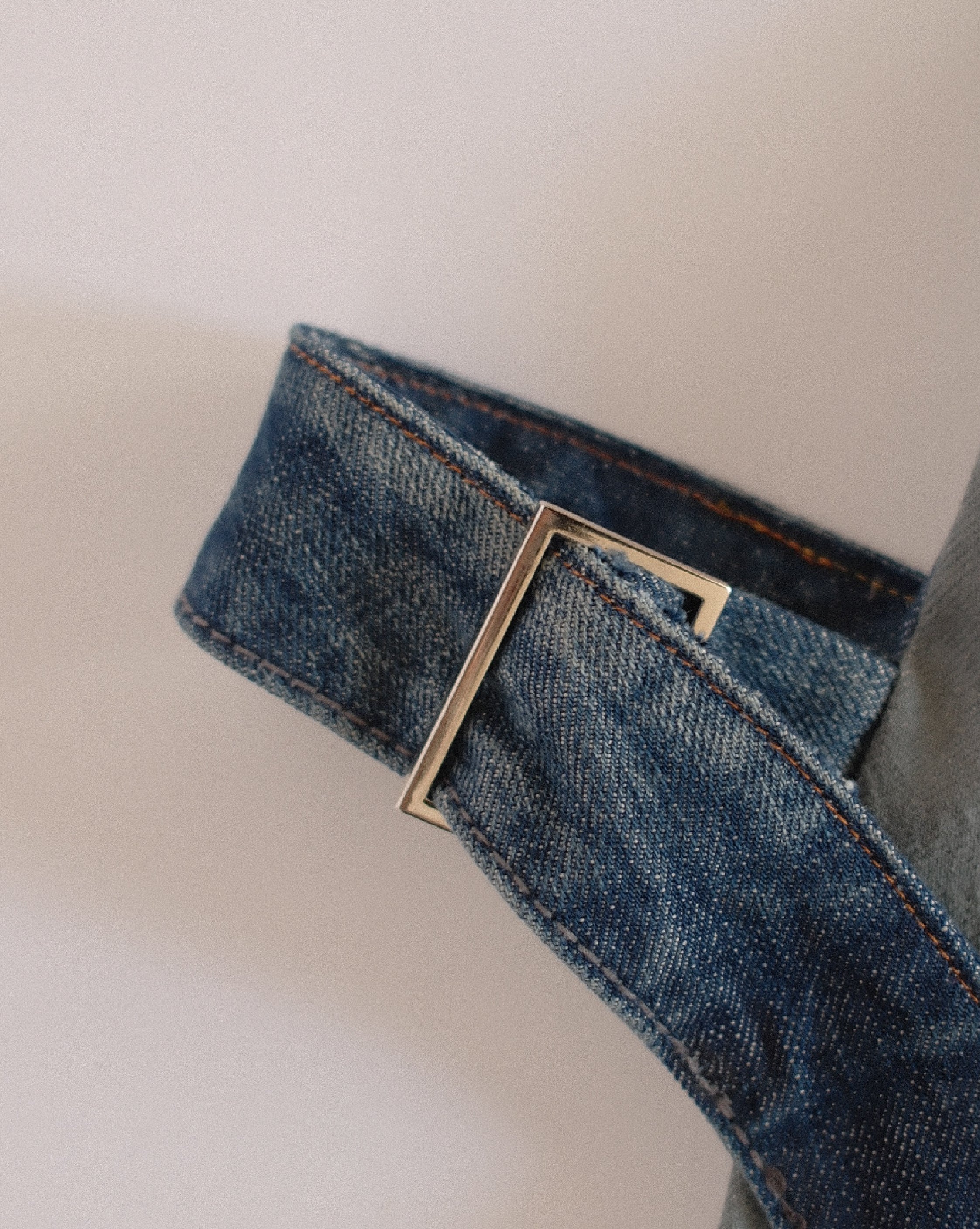 Denim half vestie
