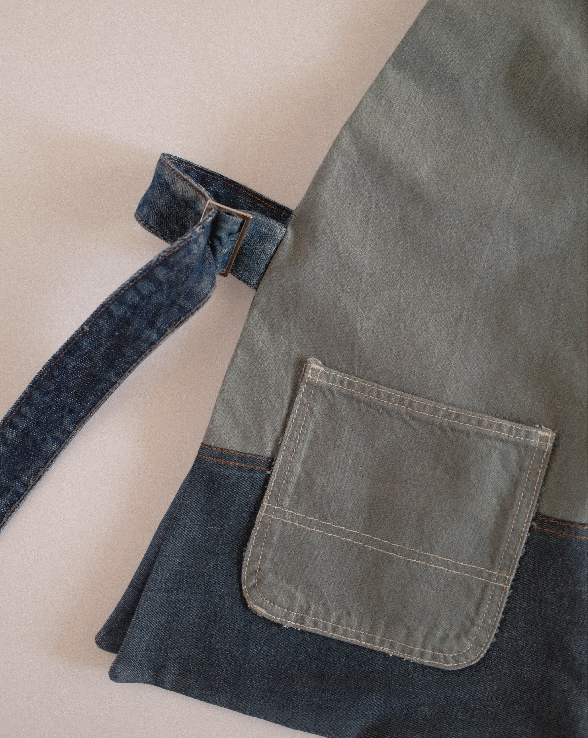 Denim half vestie