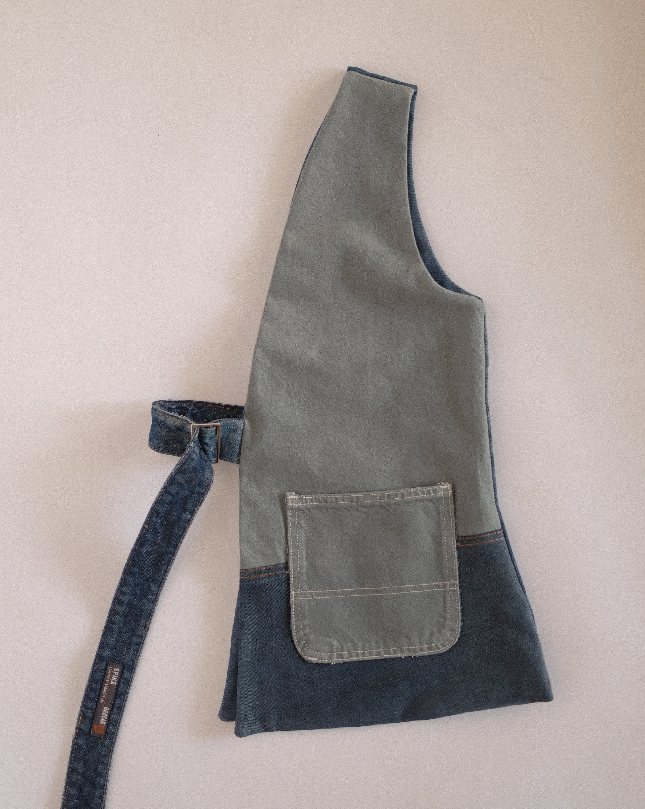 Denim half vestie