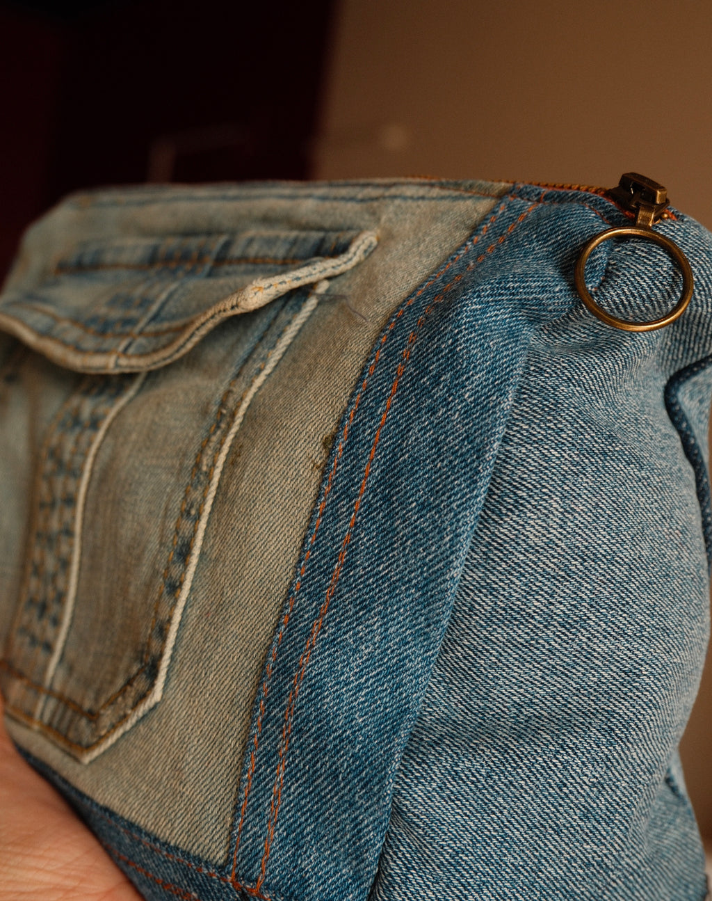 Denim pouch